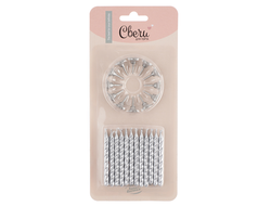 Свечи Серебро, Металлик, 6 см, 24 шт. с держат.