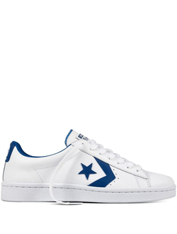 Белые низкие кожаные кеды Converse One Star White Leather 157807C купить оригинал в Москве