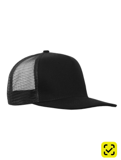 Бейсболка прямой козырёк STAN 5 клиньев хлопок 330,09, Чёрный