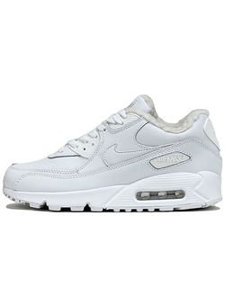 Nike Air Max 90 Essential Triple White с мехом