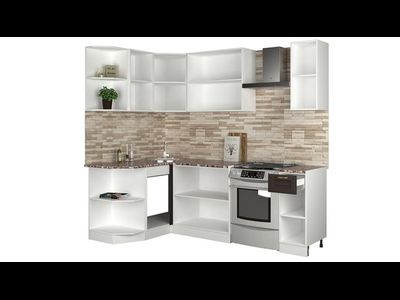 Кухня "Агава" 1,4х1,7м угловая МДФ ( лиственница светлая)