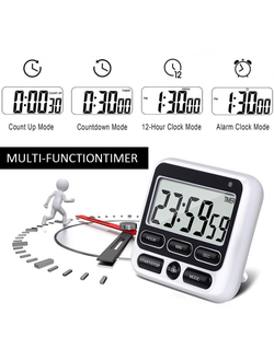 Электронный таймер Kromatech JS-193 (бело-черный)