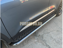 Пороги с накладным листом Папа Тюнинг d53 для Chery Tiggo 4 2024-