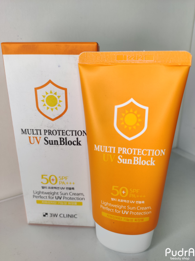 3W CLINIC Солнцезащитный крем Multi Protection UV Sun Block SPF50+++, 70 мл