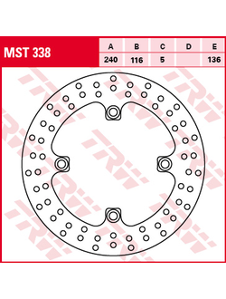 Тормозной диск задний TRW MST338 для мотоциклов Honda CB 500/600/650, CBF 500/600/1000, CBR 500/600/650