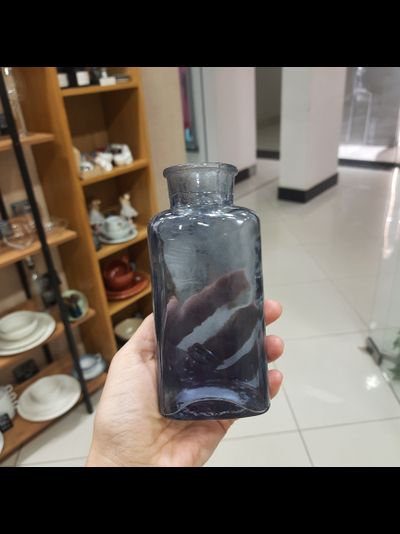 Вазочка синяя, высота 14 см