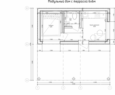 Модуль дома "Фиеста" (с крытой террасой)