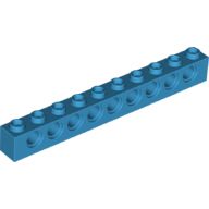 Technic, Brick 1 x 10 with Holes, Dark Azure (2730 / 6197913)