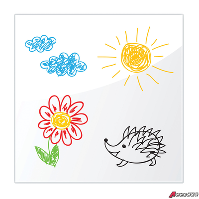 Доска магнитно-маркерная стеклянная, белая, 45×45 см, 3 магнита, BRAUBERG. 236735