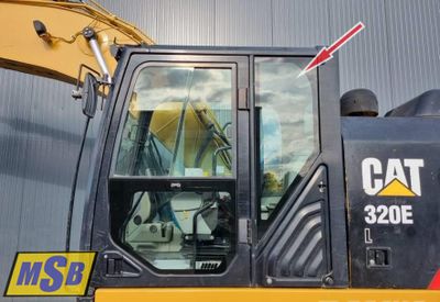 Стекло левое на Cat 320DL, Cat 324DL, Cat 325DL, Cat 329DL, Cat 336DL, Cat 320EL, Cat 324EL, Cat 325
