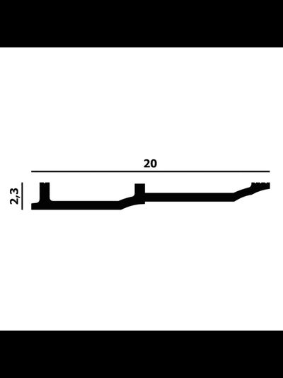 Плинтус напольный Перфект Plus P175, из дюрополимера, влагостойкий, под покраску, 2 метра