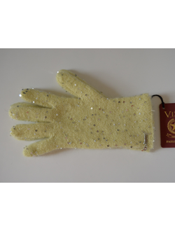 Желтые вязаные перчатки с пайетками Vizio Италия 1042 GG