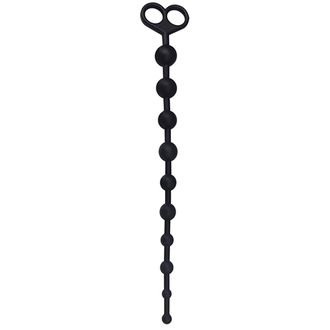 Чёрная анальная цепочка с 10 звеньями ANAL JUGGLING BALL SILICONE - 33,6 см, Toyz4lovers, Италия