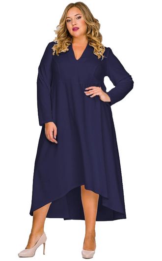 Стильное платье Арт. 1517302 (Цвет темно-синий) Размеры 52-74