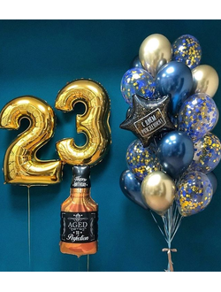 Набор шаров с гелием "Для него" большой с цифрами