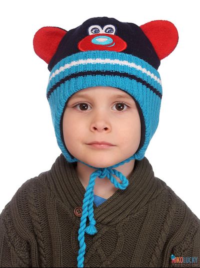 Шапка  18202-22, цвет темно-синий, голубой  р. 48-50