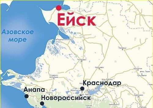 Ейск карта побережья азовского моря