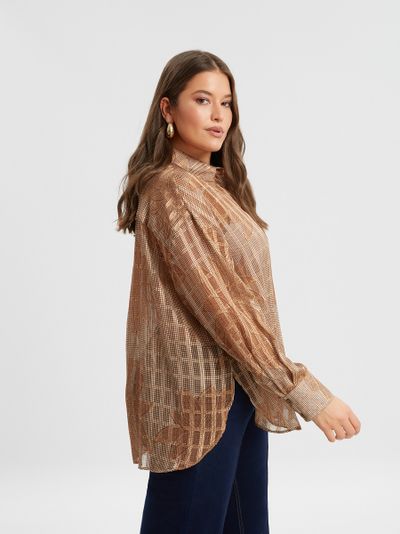 Рубашка свободного кроя, беж