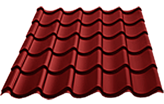 Металлочерепица "СуперМонтеррей", красно-коричневый (0.45мм)