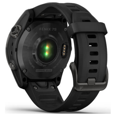 Умные часы Garmin Fenix 7s Sapphire Solar титановый серый DLC с черным ремешком