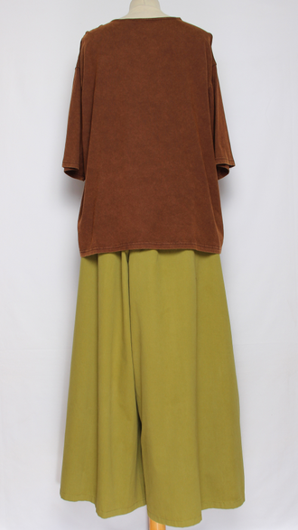 Джемпер ХЛОПОК "Цветной разрез винтаж" хаки, шоколад до р.54