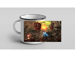 Кружка металлическая эмалированная Doom/ Дум №4