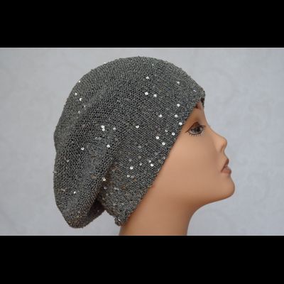 Берет женский с пайетками летний Vizio Италия S A 4  серый