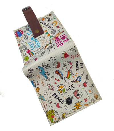 Портмоне мини-бифолд с принтом "Дудлы"