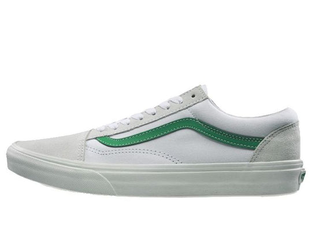Vans old skool white and green best sale
