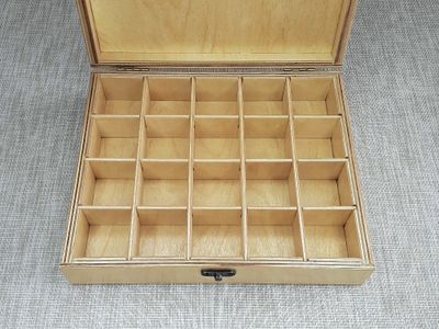 Коробка 20 ячеек, для коллекции камней, цвет &quot;Натура&quot; (24*20*5 см, 800 г) №24322