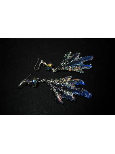 &quot;Звёздный ноктюрн&quot;, длинные серьги с крыльями настоящей феи