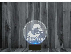 Светильник 3D, ночник Сектор Газа, Юрий Хой №4