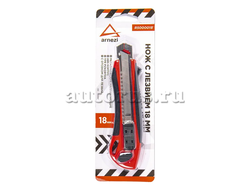 Нож с лезвием 18 мм, с металлическими направляющими, с отсеком для лезвий, ABS корпус с TPR рукояткой ARNEZI R5000018