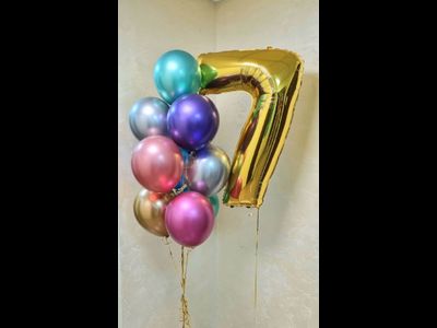 Набор шаров 10 хром+цифра