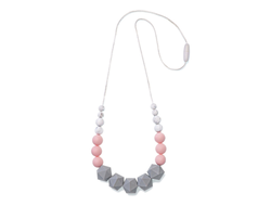 Бусы-прорезыватель из силикона Марбле серые