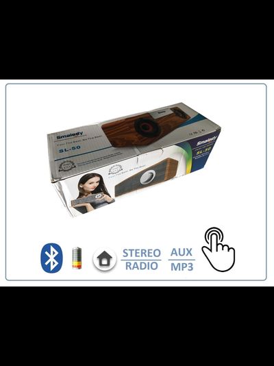 SMALODY SL-50S Bluetooth колонка СТЕРЕО, радио FM, с аккумулятором для использования в помещении