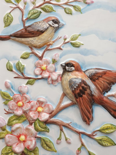 Воробьи (панно)