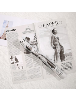Пленка флористическая "Газета Paper" 57*57см 20шт Серый ПЛ23/14
