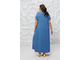 Платье женское А-образного силуэта из льна арт. 6258 (Цвет джинс) Размеры 48-62