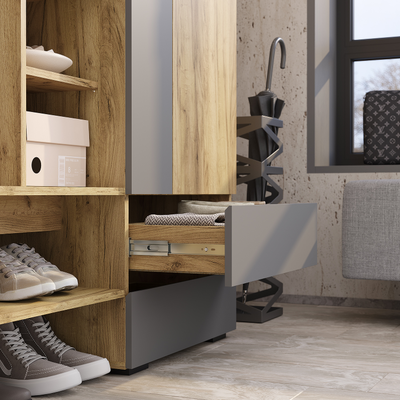 Прихожая Твист ПР-04 крафт-графит (Мебелони)