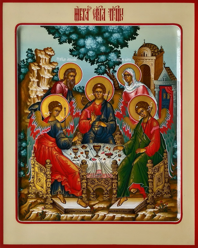 Троица Пресвятая. Рукописная икона.