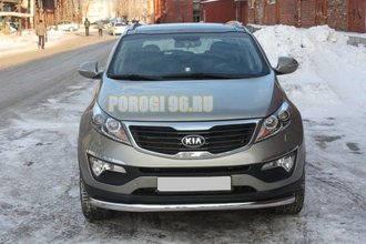 Защита переднего бампера труба d57 Kia Sportage 3 2010-2015 (Киа спортейдж)