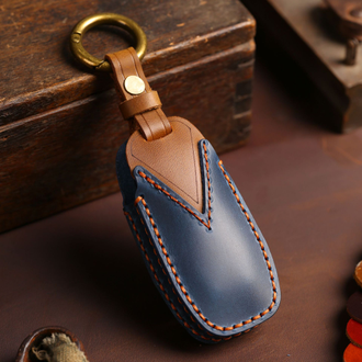 Синий чехол на ключ Ford F-150, Explorer 5, Mustang 6, Fusion (5 кнопок)