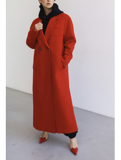 Пальто шерстяное (алый)