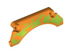 Technic, Panel Car Mudguard Arched 9 x 2 x 3 Straight Top with Lime Animal Print Pattern Model Left Side, Orange (42531pb008L 6541698)