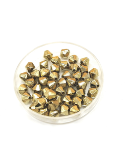 Бусины пластиковые фигурные, 6 мм биконус золото