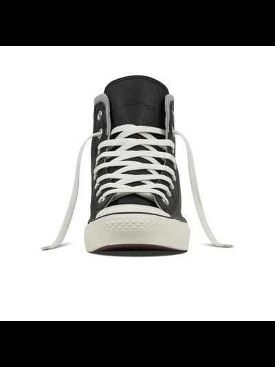 Кеды Converse черные высокие кожаные с подкладкой