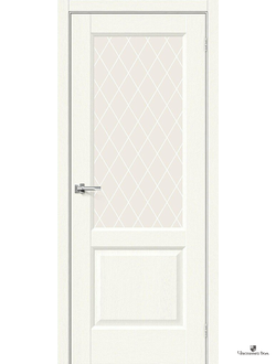 Дверь межкомнатная Эко Шпон Неоклассик-33 White Wood/Сrystal