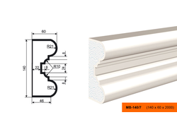 Фасадный молдинг из пенополистирола с покрытием LEPNINAPLAST (Лепнинапласт)  МВ-140/7