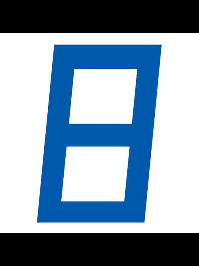 Цифра "8" на парус швертбота Оптимист Optiparts EX1419BL 235мм синяя, 2 штуки